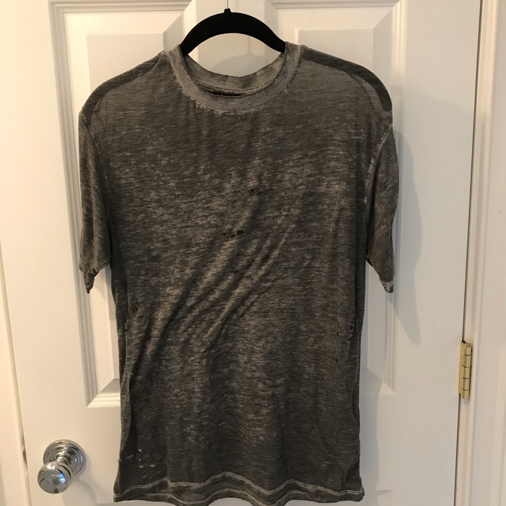 TOPSHOP grey distressed tee